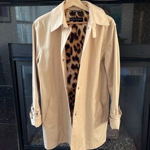 Gorgeous Dana Buchman rain jacket with leopard lining